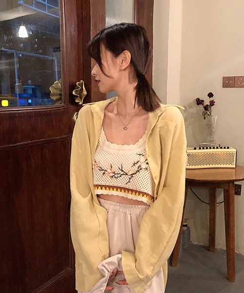 me+em select（ミームセレクト）の「かぎ針編み花刺繍レースビスチェ（ベスト・レディース・ベージュ系その他2/ホワイト系その他2/ベージュ系その他/ホワイト系その他3/ベージュ系その他3/ホワイト系その他・FREE）」の9枚目の写真