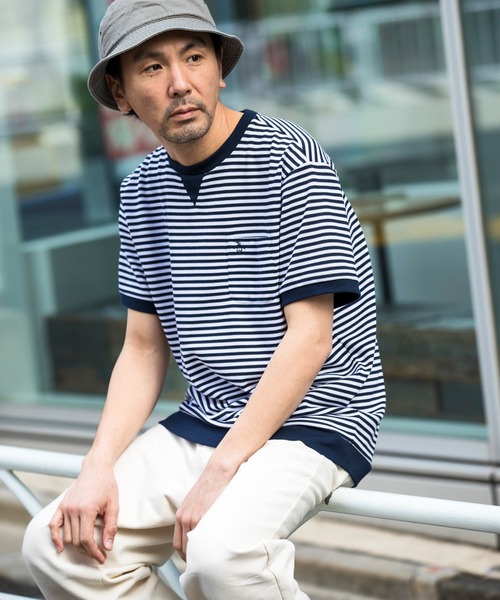 Munsingwear Grand-Slam（マンシングウェア　グランドスラム）の「ビッグ鹿の子クルーネックTシャツ（Tシャツ/カットソー・メンズ・ネイビー×ホワイト/ネイビー/ホワイト・L/M/XL/S）」の3枚目の写真