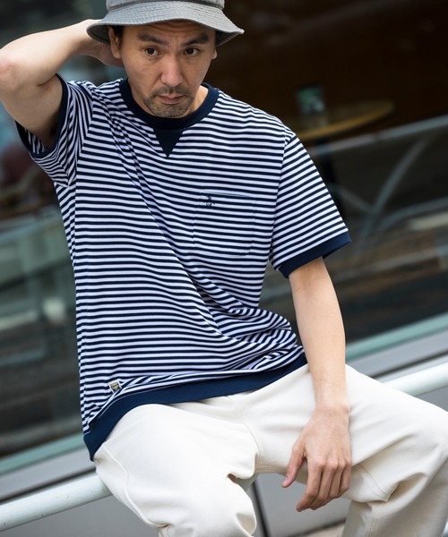 Munsingwear Grand-Slam（マンシングウェア　グランドスラム）の「ビッグ鹿の子クルーネックTシャツ（Tシャツ/カットソー・メンズ・ネイビー×ホワイト/ネイビー/ホワイト・L/M/XL/S）」の9枚目の写真