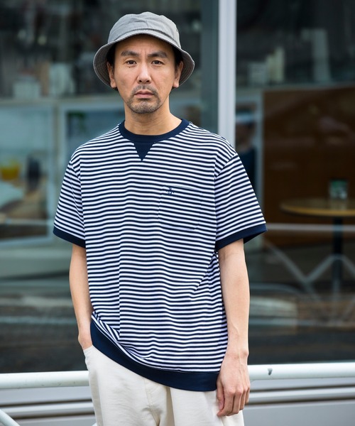 Munsingwear Grand-Slam（マンシングウェア　グランドスラム）の「ビッグ鹿の子クルーネックTシャツ（Tシャツ/カットソー・メンズ・ネイビー×ホワイト/ネイビー/ホワイト・L/M/XL/S）」の10枚目の写真