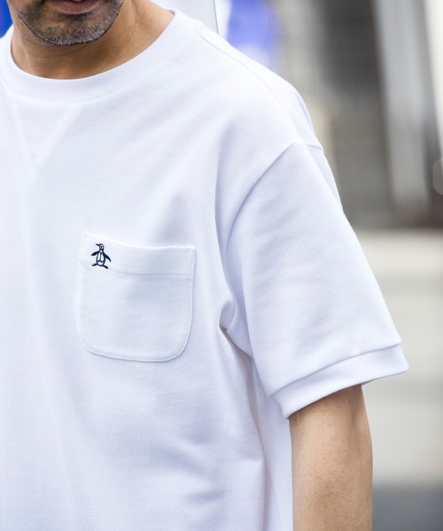 Munsingwear Grand-Slam（マンシングウェア　グランドスラム）の「ビッグ鹿の子クルーネックTシャツ（Tシャツ/カットソー・メンズ・ネイビー×ホワイト/ネイビー/ホワイト・L/M/XL/S）」の6枚目の写真