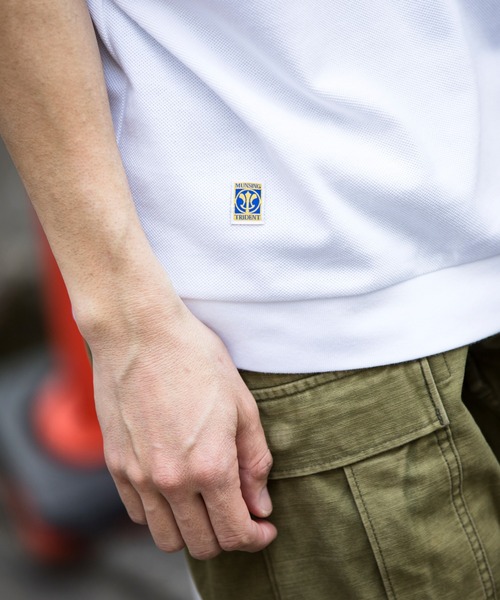 Munsingwear Grand-Slam（マンシングウェア　グランドスラム）の「ビッグ鹿の子クルーネックTシャツ（Tシャツ/カットソー・メンズ・ネイビー×ホワイト/ネイビー/ホワイト・L/M/XL/S）」の7枚目の写真