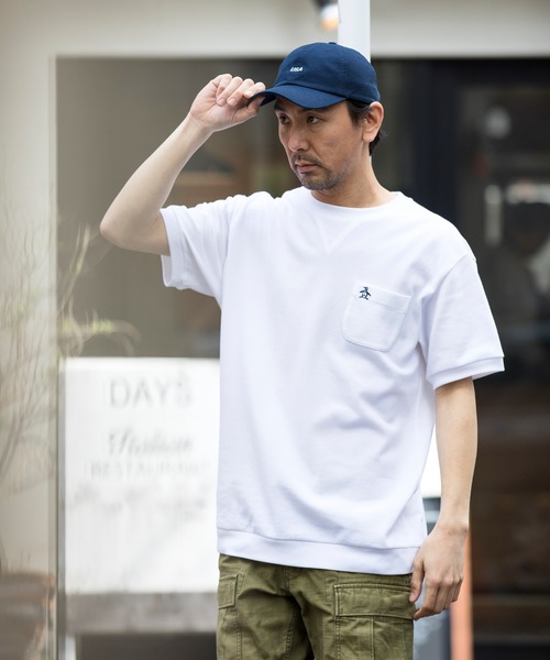 Munsingwear Grand-Slam（マンシングウェア　グランドスラム）の「ビッグ鹿の子クルーネックTシャツ（Tシャツ/カットソー・メンズ・ネイビー×ホワイト/ネイビー/ホワイト・L/M/XL/S）」の4枚目の写真