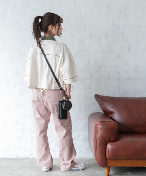 Mysa&Liina（ミーサリーナ）の「パイピング衿配色ショートポロシャツ（Tシャツ/カットソー・レディース・キナリ/チャコールグレー・M）」の6枚目の写真