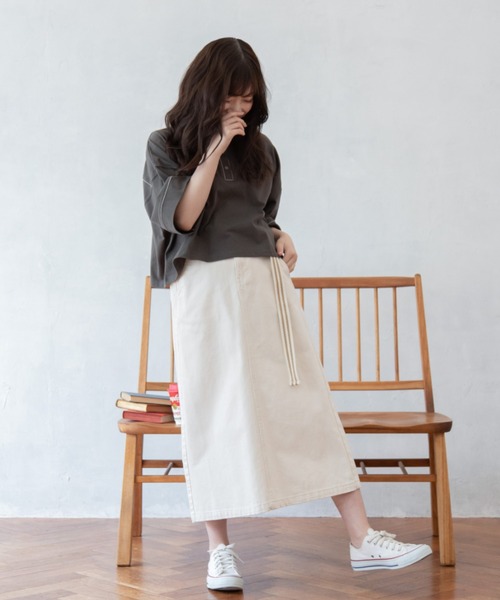 Mysa&Liina（ミーサリーナ）の「パイピング衿配色ショートポロシャツ（Tシャツ/カットソー・レディース・キナリ/チャコールグレー・M）」の10枚目の写真