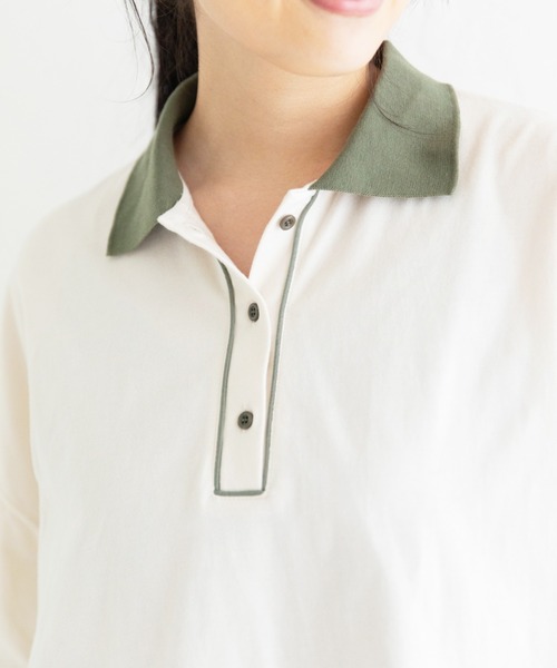 Mysa&Liina（ミーサリーナ）の「パイピング衿配色ショートポロシャツ（Tシャツ/カットソー・レディース・キナリ/チャコールグレー・M）」の18枚目の写真