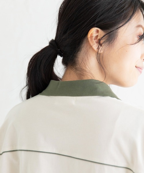 Mysa&Liina（ミーサリーナ）の「パイピング衿配色ショートポロシャツ（Tシャツ/カットソー・レディース・キナリ/チャコールグレー・M）」の22枚目の写真