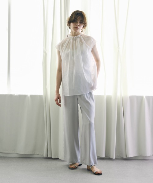 Whim Gazette ウィムガゼット♡ダークブラウン ギャザーネックブラウス 2wayギャザーブラウス | Whim Gazette(ウィム ガゼット