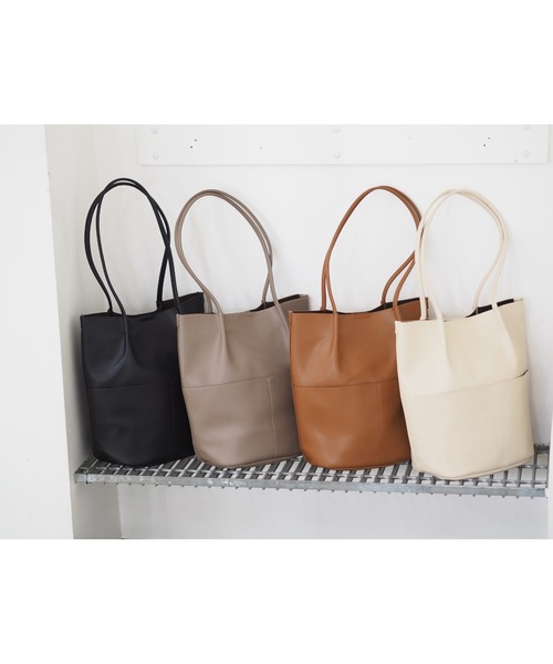 POUTOJOURU（ポートジュール）の「【ポートジュール】PUレザー　サイドポケットトートバッグ　ZOZO限定（ビジネスバッグ・レディース・ブラック/ブラウン/グレー/アイボリー・FREE）」の10枚目の写真