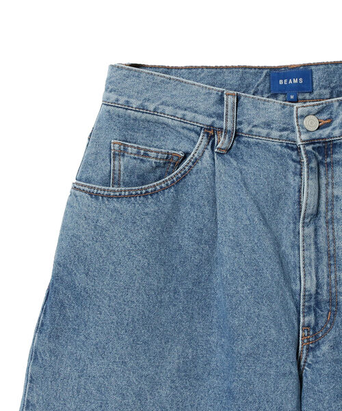 BEAMS（ビームス）の「BEAMS / 1プリーツ ワイド デニム ショーツ（その他パンツ・メンズ・インディゴブルー/ブルー・MEDIUM/X-LARGE/SMALL/LARGE）」の6枚目の写真