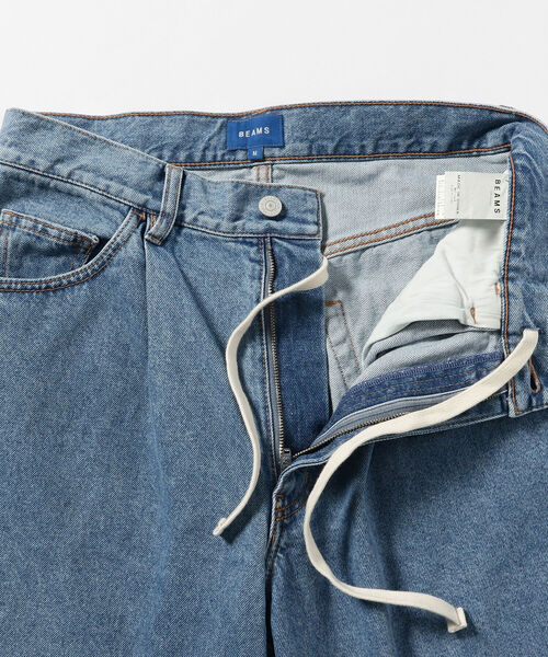 BEAMS（ビームス）の「BEAMS / 1プリーツ ワイド デニム ショーツ（その他パンツ・メンズ・インディゴブルー/ブルー・MEDIUM/X-LARGE/SMALL/LARGE）」の7枚目の写真