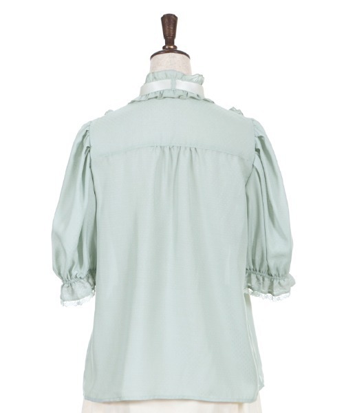 axes femme(アクシーズファム)の「ヨークレースドットドビーBL(シャツ/ブラウス・レディース・ブラック/キナリ/グリーン・MEDIUM)」の12枚目の写真