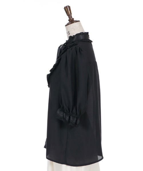 axes femme(アクシーズファム)の「ヨークレースドットドビーBL(シャツ/ブラウス・レディース・ブラック/キナリ/グリーン・MEDIUM)」の21枚目の写真