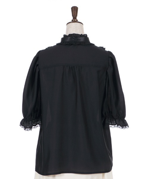 axes femme(アクシーズファム)の「ヨークレースドットドビーBL(シャツ/ブラウス・レディース・ブラック/キナリ/グリーン・MEDIUM)」の22枚目の写真