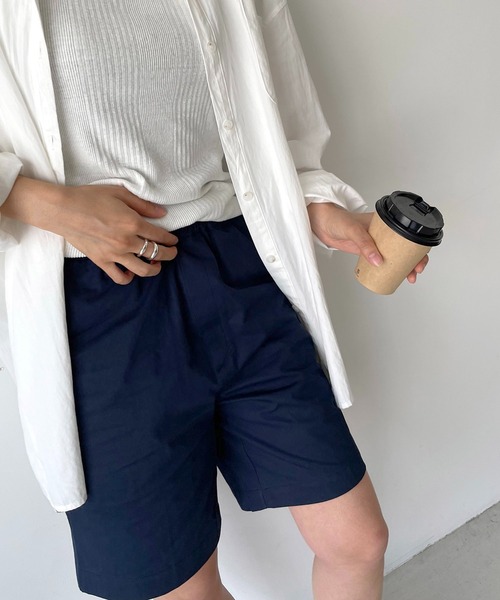 CANAL JEAN（キャナルジーン）の「RED CHOP WORKS(レッドチョップワークス) コットンイージーショートパンツ（その他パンツ・レディース・ブラック/ネイビー/ベージュ・SMALL/MEDIUM/LARGE）」の4枚目の写真