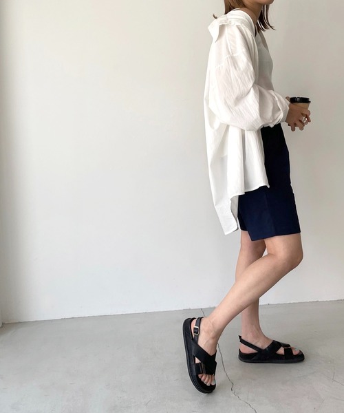 CANAL JEAN（キャナルジーン）の「RED CHOP WORKS(レッドチョップワークス) コットンイージーショートパンツ（その他パンツ・レディース・ブラック/ネイビー/ベージュ・SMALL/MEDIUM/LARGE）」の6枚目の写真