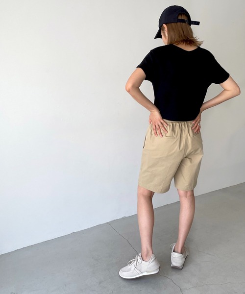 CANAL JEAN（キャナルジーン）の「RED CHOP WORKS(レッドチョップワークス) コットンイージーショートパンツ（その他パンツ・レディース・ブラック/ネイビー/ベージュ・SMALL/MEDIUM/LARGE）」の10枚目の写真