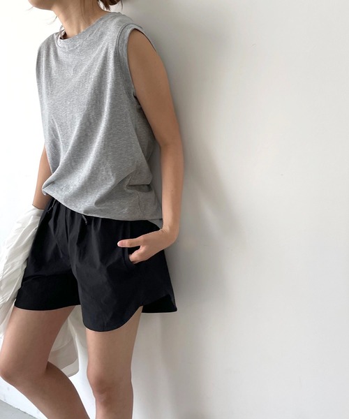 CANAL JEAN（キャナルジーン）の「RCW BLUE LABEL(ブルーレーベル) ドローストリングショートパンツ（その他パンツ・レディース・ブラック/ベージュ/グリーン・38）」の5枚目の写真