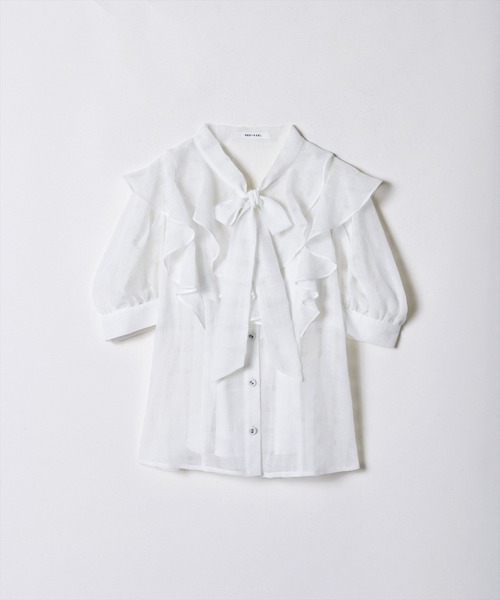 REDYAZEL（レディアゼル）の「シャドーチェックボウタイブラウス（シャツ/ブラウス・レディース・ブラック/オフホワイト/ボルドー・SMALL/MEDIUM）」の2枚目の写真