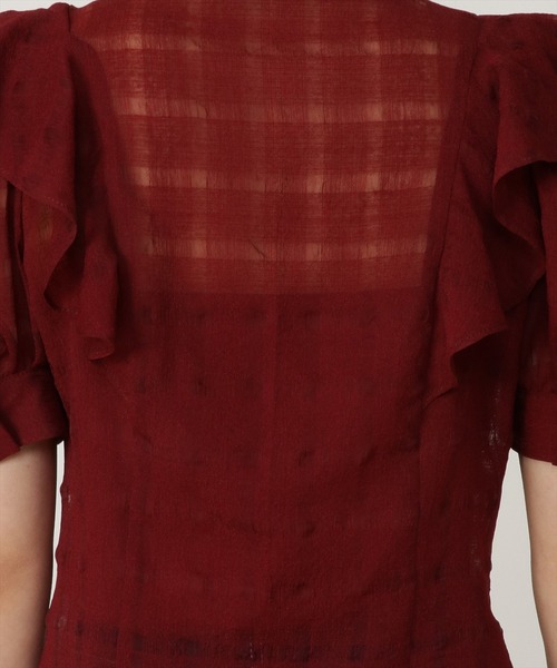 REDYAZEL（レディアゼル）の「シャドーチェックボウタイブラウス（シャツ/ブラウス・レディース・ブラック/オフホワイト/ボルドー・SMALL/MEDIUM）」の17枚目の写真