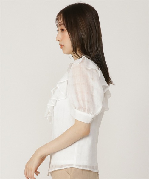 REDYAZEL（レディアゼル）の「シャドーチェックボウタイブラウス（シャツ/ブラウス・レディース・ブラック/オフホワイト/ボルドー・SMALL/MEDIUM）」の6枚目の写真