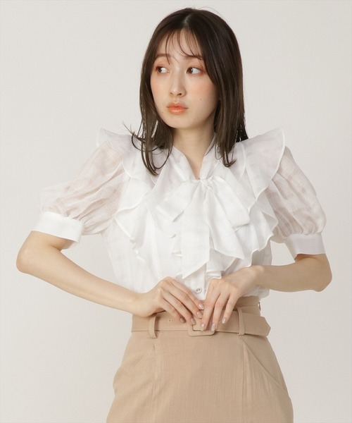 REDYAZEL（レディアゼル）の「シャドーチェックボウタイブラウス（シャツ/ブラウス・レディース・ブラック/オフホワイト/ボルドー・SMALL/MEDIUM）」の18枚目の写真