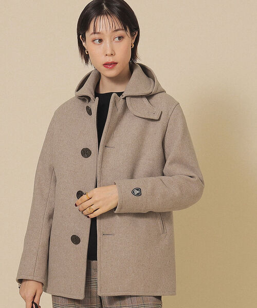 Ray BEAMS（レイビームス）の「ORCIVAL / メルトン フード ジャケット（ピーコート・レディース・ベージュ/ネイビー・1/2）」の5枚目の写真