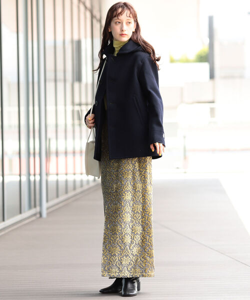 Ray BEAMS（レイビームス）の「ORCIVAL / メルトン フード ジャケット（ピーコート・レディース・ベージュ/ネイビー・1/2）」の17枚目の写真