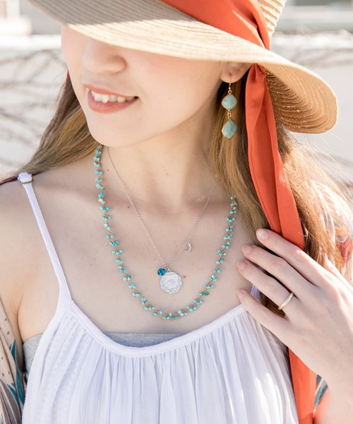 チャイハネ（チャイハネ）の「【チャイハネ】ターブルネックレス（ネックレス・レディース・ターコイズブルー・FREE）」の2枚目の写真