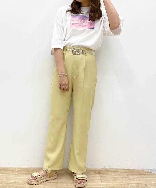 apres jour(アプレジュール)の「センタープレスフレアーパンツ【ZOZOTOWN限定アイテム】(その他パンツ・レディース・モカ/ブラック/ダークブラウン/グリーン系その他/ライトイエロー/ブルー系その他/オレンジ/グリーン系その他3・MEDIUM/SMALL/X-LARGE)」の7枚目の写真