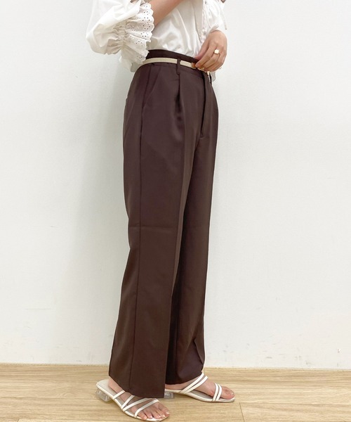 apres jour(アプレジュール)の「センタープレスフレアーパンツ【ZOZOTOWN限定アイテム】(その他パンツ・レディース・モカ/ブラック/ダークブラウン/グリーン系その他/ライトイエロー/ブルー系その他/オレンジ/グリーン系その他3・MEDIUM/SMALL/X-LARGE)」の21枚目の写真