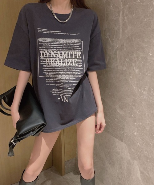 meJane(ミージェーン)の「バックロゴグラフィックTシャツ【ZOZOTOWN限定】(Tシャツ/カットソー・レディース・ホワイト/チャコールグレー・FREE)」の2枚目の写真