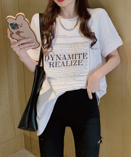 meJane(ミージェーン)の「バックロゴグラフィックTシャツ【ZOZOTOWN限定】(Tシャツ/カットソー・レディース・ホワイト/チャコールグレー・FREE)」の7枚目の写真