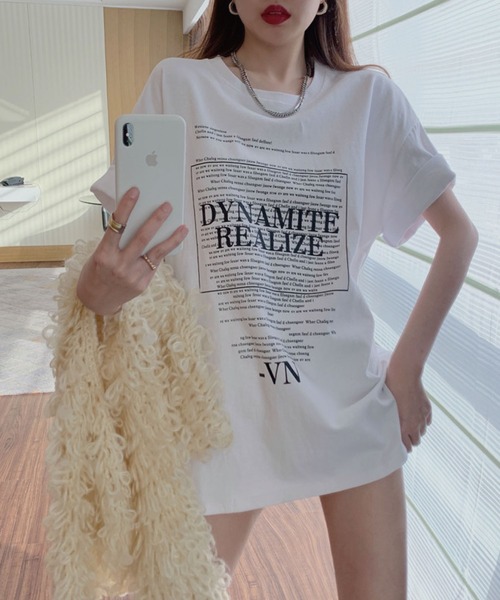 meJane(ミージェーン)の「バックロゴグラフィックTシャツ【ZOZOTOWN限定】(Tシャツ/カットソー・レディース・ホワイト/チャコールグレー・FREE)」の4枚目の写真