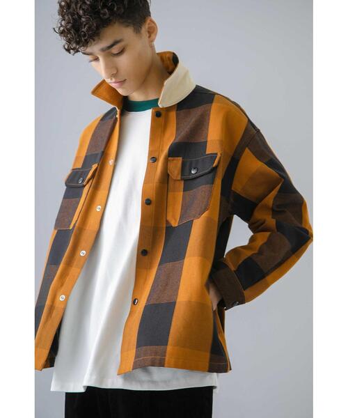 MONKEY TIME(モンキータイム)の「<monkey time> BLOCK CHECK CROPPED CPO/シャツ(シャツ/ブラウス・メンズ・ダークグリーン/ブラウン・XL/M/S/L)」の8枚目の写真