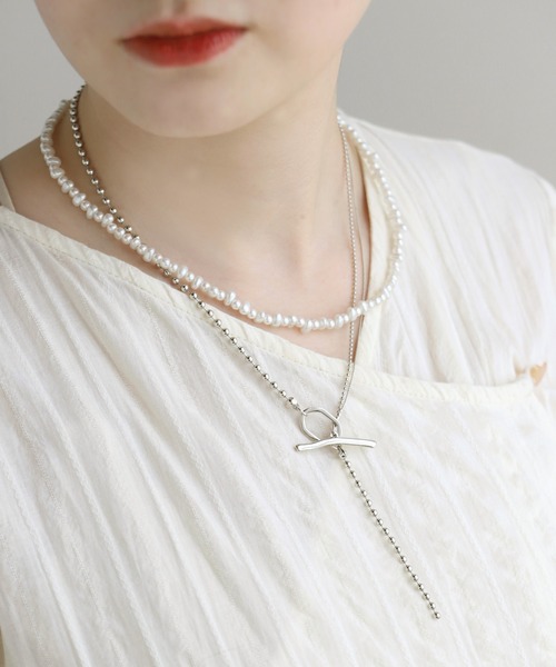 ANEMONE（アネモネ）の「ランダムパールネックレス[ショート]（ネックレス・レディース・アイボリー・FREE）」の5枚目の写真