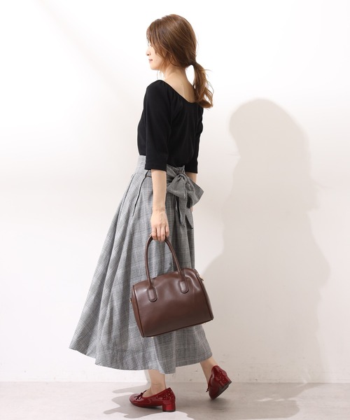 one after another NICE CLAUP(ワンアフターアナザーナイスクラップ)の「チェック美シルエットスカート(セットアップブラウスあり)(スカート・レディース・ブラック系その他/ブラウン系その他/レッド系その他・FREE)」の5枚目の写真
