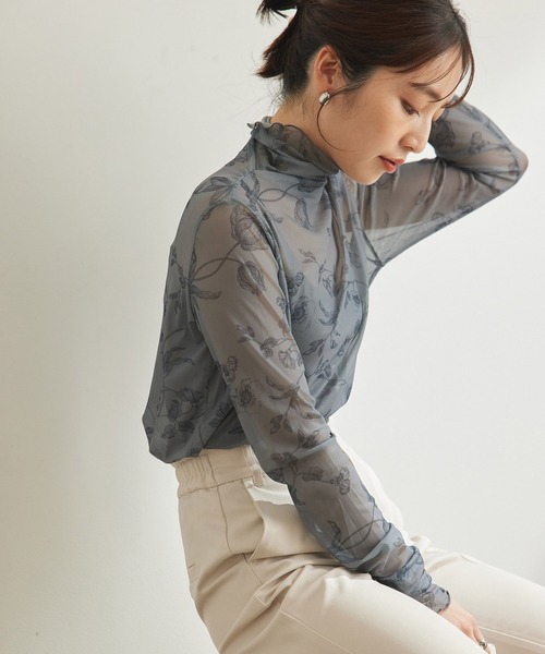 VIS(ビス)の「【キャミ付き】ほどよい透け感アソートインナー(その他トップス・レディース・ベージュ系その他/ブルー系その他/キナリ・FREE)」の3枚目の写真