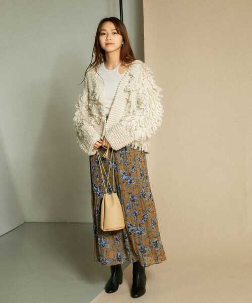 KBF（ケイビーエフ）の「パッチワークループニットカーディガン（カーディガン/ボレロ・レディース・ブルー/ベージュ系その他/アイボリー・ONE）」の19枚目の写真