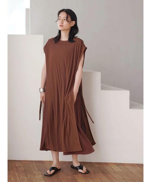 AMERICAN HOLIC(アメリカンホリック)の「レイヤードボックスシアーカットワンピース(ワンピース・レディース・ブラック/テラコッタ・FREE)」の4枚目の写真