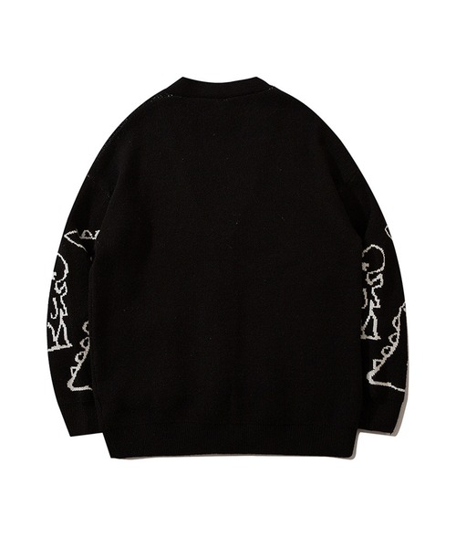 HOOK（フック）の「【HOOK】落書き恐竜イラスト カーディガン（カーディガン/ボレロ・メンズ・グリーン/ブラック/ホワイト/パープル/ライトグレー/ネイビー/ダークベージュ/ライトブルー・XL/L/M/XXL）」の12枚目の写真