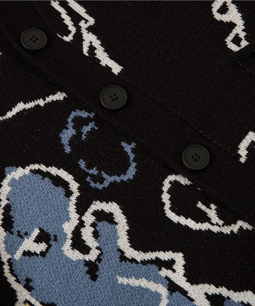 HOOK（フック）の「【HOOK】落書き恐竜イラスト カーディガン（カーディガン/ボレロ・メンズ・グリーン/ブラック/ホワイト/パープル/ライトグレー/ネイビー/ダークベージュ/ライトブルー・XL/L/M/XXL）」の16枚目の写真