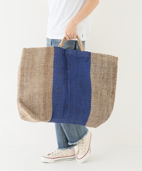 JOURNAL STANDARD LUXE（ジャーナルスタンダード　ラックス）の「【MAISON BENGAL / メゾンベンガル】 LARGE JUTE TOTE（トートバッグ・レディース・チャコールグレー/ブラウン/コバルトブルー・FREE）」の6枚目の写真