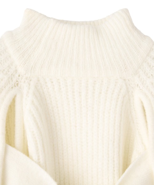 KOH.style（コースタイル）の「ボリュームスリーブ2wayニット（ニット/セーター・レディース・オフホワイト/グリーン/ラベンダー・FREE）」の7枚目の写真