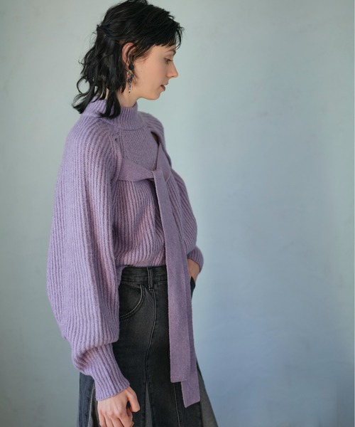KOH.style（コースタイル）の「ボリュームスリーブ2wayニット（ニット/セーター・レディース・オフホワイト/グリーン/ラベンダー・FREE）」の20枚目の写真