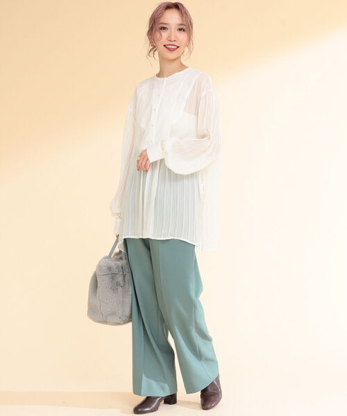 Ray BEAMS（レイビームス）の「Ray BEAMS / サージ ワイド ストレート パンツ（その他パンツ・レディース・ダークブラウン/グリーン系その他3・1/0）」の13枚目の写真