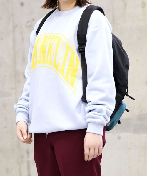 FRANKLIN & MARSHALL（フランクリンマーシャル）の「【WEB限定/SHIPS別注】FRANKLIN&MARSHALL: ビッグ アーチ ロゴ プリント スウェット (トレーナー)（スウェット・メンズ・ライトグレー/ブラック/ブラウン/サックスブルー・SMALL/MEDIUM/LARGE）」の4枚目の写真