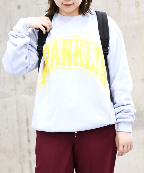 FRANKLIN & MARSHALL（フランクリンマーシャル）の「【WEB限定/SHIPS別注】FRANKLIN&MARSHALL: ビッグ アーチ ロゴ プリント スウェット (トレーナー)（スウェット・メンズ・ライトグレー/ブラック/ブラウン/サックスブルー・SMALL/MEDIUM/LARGE）」の14枚目の写真