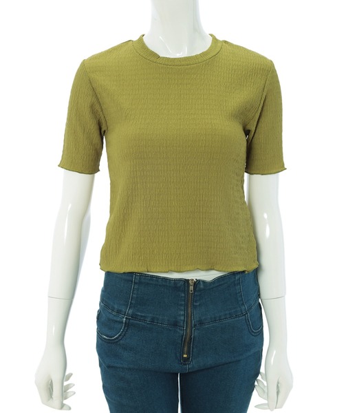 fifth(フィフス)の「クリンクル半袖ベーシックトップス(Tシャツ/カットソー・レディース・ブラック/ベージュ/グリーン・MEDIUM)」の11枚目の写真