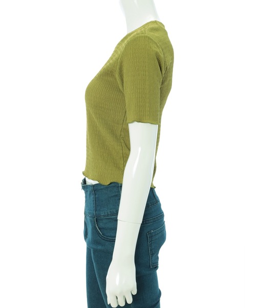 fifth(フィフス)の「クリンクル半袖ベーシックトップス(Tシャツ/カットソー・レディース・ブラック/ベージュ/グリーン・MEDIUM)」の8枚目の写真